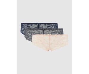LASCANA Brazilian aus Mikrofaser und Spitze im 3er-Pack in Hellrosa, Größe 40-42