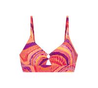 Triangel-Bikini-Top BRUNO BANANI "Kira", Damen, Gr. 38, Cup C/D, rot, pflaume, Obermaterial: 85% Polyamid, 15% Elasthan. Futter: 90% Polyester, 10% Elasthan, bedruckt, strukturiert, Bikini-Oberteile,