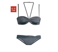 Bügel-Bandeau-Bikini LASCANA Gr. 34, Cup A, grau (anthrazit) Damen Bikini-Sets (356268-34) anthrazit