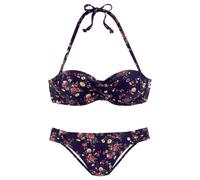 LASCANA Bügel-Bandeau-Bikini Damen blau-bedruckt Gr.38 Cup D