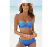 Bügel-Bandeau-Bikini LASCANA, Damen, Gr. 40, Cup C, blau, Polyamid, Farbverlauf, bedruckt, Bikini-Sets, mit Farbverlauf (43934468-40) blau