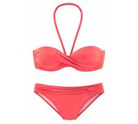 LASCANA Bügel-Bandeau-Bikini Damen hummer Gr.42 Cup D