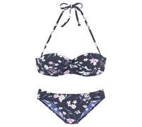 LASCANA Bügel-Bandeau-Bikini Damen marine-bedruckt Gr.40 Cup E