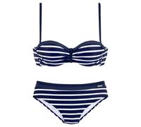 LASCANA Bügel-Bandeau-Bikini Damen marine-weiß Gr.32 Cup A