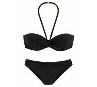 LASCANA Bügel-Bandeau-Bikini Damen schwarz Gr.36 Cup B