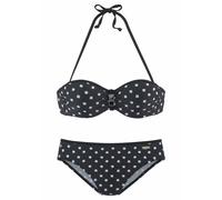 LASCANA Bügel-Bandeau-Bikini Damen schwarz-weiß Gr.36 Cup B
