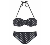 LASCANA Bügel-Bandeau-Bikini Damen schwarz-weiß Gr.48 Cup C
