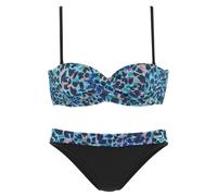 LASCANA Bügel-Bandeau-Bikini Damen türkis-bedruckt Gr.38 Cup B