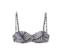 Bügel-Bandeau-Bikini-Top LASCANA "Liv", Damen, Gr. 34, Cup A, grau (anthrazit, creme), Obermaterial: 82% Polyamid, 18% Elasthan. Futter: 100% Polyester. Wattierung: 100% Polyester, Bikini-Oberteile, M