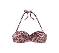 LASCANA Bügel-Bandeau-Bikini-Top Damen bordeaux bedruckt Gr.40 Cup D