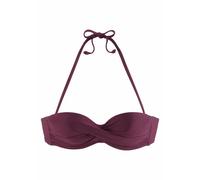 LASCANA Bügel-Bandeau-Bikini-Top Damen bordeaux Gr.38 Cup A