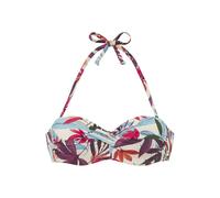 LASCANA Bügel-Bandeau-Bikini-Top Damen creme bedruckt Gr.36 Cup D