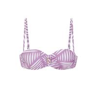 Bügel-Bandeau-Bikini-Top LASCANA "Liv", Damen, Gr. 34, Cup A, flieder bedruckt, Obermaterial: 82% Polyamid, 18% Elasthan. Futter: 100% Polyester. Wattierung: 100% Polyester, bedruckt, Bikini-Oberteile