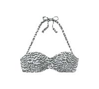Bügel-Bandeau-Bikini-Top LASCANA "Sansa", Damen, Gr. 40, Cup E, grün (oliv, bedruckt), Recycling-Polyamid, bedruckt, Bikini-Oberteile, mit abnehmbaren Trägern (90067743-40) oliv, bedruckt