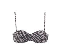 LASCANA Bügel-Bandeau-Bikini-Top Damen schwarz-bedruckt Gr.40 Cup A