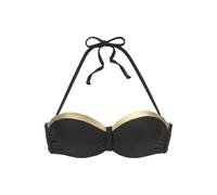 LASCANA Bügel-Bandeau-Bikini-Top Damen schwarz-goldfarben Gr.40 Cup B