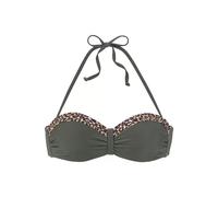 LASCANA Bandeau-Bikini mit Neckholder Modell 'Adelin' in Oliv, Größe 42D