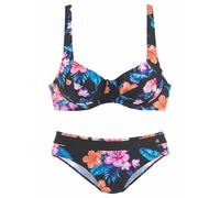 Bügel-Bikini LASCANA Gr. 42, Cup D, bunt (bedruckt, schwarz, bunt) Damen Bikini-Sets (85118252-42) bedruckt, schwarz, bunt