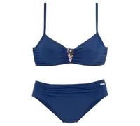 LASCANA Bügel-Bikini, mit Pailletten-Verzierung 36, Cup E blau Damen Bügel-Bikinis Bikinis Damenbademode Bügel-Bikini 36, Cup E marine