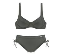 Lascana Damen Bügel-Bikini | in modischen Farben, mit verstellbaren Trägern, etwas höher geschnittene Hose, seitlich zum Raffen