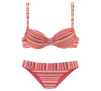 LASCANA Bügel-Bikini Damen orange gestreift Gr.42 Cup C