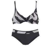 Bügel-Bikini LASCANA Gr. 44, Cup E, schwarz (schwarz, bedruckt) Damen Bikini-Sets (679416-44) schwarz, bedruckt