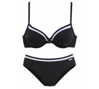 LASCANA Bügel-Bikini, mit Kontrastdetails 36, Cup D schwarz Damen Black White Trends Damenbademode Bügel-Bikini 36, Cup D schwarz