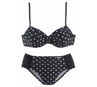 Bügel-Bikini LASCANA, Damen, Gr. 48, Cup C, schwarz-weiß (schwarz, weiß), Polyamid, bedruckt, Bikini-Sets Bügel-Bikini, mit Zier-Accessoires (447536-48) schwarz, weiß