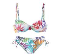 Bügel-Bikini LASCANA, Damen, Gr. 38, Cup E, weiß (weiß bedruckt), Obermaterial: 86% Polyamid, 14% Elasthan. Futter: 100% Polyamid, Bikini-Sets (75280941-38) weiß bedruckt