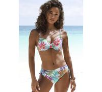 Bügel-Bikini LASCANA, Damen, Gr. 38, Cup E, weiß (weiß bedruckt), Obermaterial: 86% Polyamid, 14% Elasthan. Futter: 100% Polyamid, Bikini-Sets (75280941-38) weiß bedruckt