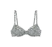 Bügel-Bikini-Top LASCANA "Sansa", Damen, Gr. 38, Cup D, grün (oliv, bedruckt), Recycling-Polyamid, bedruckt, Bikini-Oberteile, mit Doppelträgern (15597357-38) oliv, bedruckt