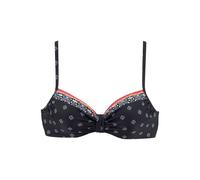 Bügel-Bikini-Top LASCANA "Kimer", Damen, Gr. 44, Cup E, schwarz (schwarz, bedruckt), Polyamid, bedruckt, gemustert, Bikini-Oberteile, mit modernem Print (38696703-44) schwarz, bedruckt
