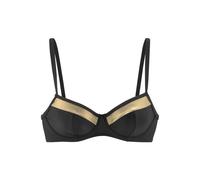Bügel-Bikini-Top LASCANA "Elodie" Gr. 48, Cup F, goldfarben (schwarz, goldfarben) Damen Bikini-Oberteile (76281564-48) schwarz, goldfarben
