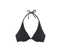 Bügel-Bikini-Top LASCANA "Omara", Damen, Gr. 36, Cup C, schwarz, Microfaser, Recycling-Polyamid, unifarben, Bikini-Oberteile, mit Lochstickerei (94161100-36) schwarz