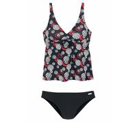 LASCANA Bügel-Tankini im Kreise-Design, schwarz-bedruckt