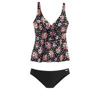 Bügel-Tankini LASCANA Gr. 42, Cup B, schwarz (schwarz, bedruckt) Damen Bikini-Sets (587586-42) schwarz, bedruckt