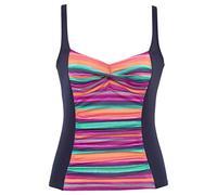 Bügel-Tankini-Top LASCANA "Rainbow", Damen, Gr. 44, Cup D, bunt (bunt, gestreift), Polyamid, gestreift, Bikini-Oberteile, mit Miederverstärkung (561262-44) bunt, gestreift