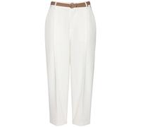 Bundfaltenhose LASCANA, Damen, Gr. 36, N-Gr, creme, Web, Obermaterial: 76% Polyester, 20% Viskose, 4% Elasthan, unifarben, figurumspielend knöchelfrei, Hosen, mit Gürtel, in modischer Barrel-Form (171