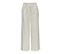 Bundfaltenhose LASCANA, Damen, Gr. 40, N-Gr, schwarz-weiß (creme, schwarz gestreift), Web, Obermaterial: 85% Viskose, 15% Leinen, gestreift, modisch, figurumspielend lang, Hosen, mit Taschen und Knopf