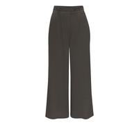 Bundfaltenhose LASCANA, Damen, Gr. 42, N-Gr, grün (khaki), Web, Obermaterial: 85% Viskose, 15% Leinen, unifarben, modisch, figurumspielend lang, Hosen, mit Taschen und Knopfdetail, weites Bein, Leinen