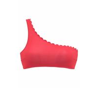 Bustier-Bikini-Top LASCANA "Scallop" Gr. 36, Cup A/B, rot Damen Bikini-Oberteile Bikini-Oberteil Ocean Blue in One-Shoulder-Form (87833057-36)