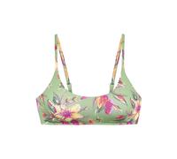 Bustier-Bikini-Top LASCANA "Malia", Damen, Gr. 38, N-Gr, salbei, pink bedruckt, Microfaser, Microfaser, Polyamid, bedruckt, floral, Bikini-Oberteile, mit tropischem Print (55550168-38) salbei, pink be