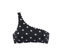 Bustier-Bikini-Top LASCANA "Jada" Gr. 32, Cup A/B, schwarz-weiß (schwarz, weiß) Damen Bikini-Oberteile Ocean Blue in One-Shoulder-Form (14885902-32)