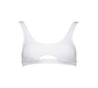 Bustier-Bikini-Top LSCN BY LASCANA "Gina", Damen, Gr. 40, Cup C/D, weiß, Recycling-Polyamid, unifarben, Bikini-Oberteile Bustier-Bikini-Top, mit Cut-Out vorne (29458744-40)