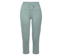 Caprileggings LASCANA, Damen, Gr. 42, N-Gr, grün (mint), Obermaterial: 70% Viskose, 25% Polyamid, 5% Elasthan, unifarben, feminin, Basic kniebedeckend, Hosen, mit seitlichen Taschen, Loungewear (52809