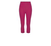 Caprileggings LASCANA Gr. 32/34, N-Gr, pink, Damen, Single Jersey, Obermaterial: 95% Baumwolle, 5% Elasthan, unifarben, Hosen, mit breitem, weichen Bündchen (93761531-32) pink