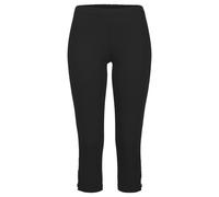 Caprileggings LASCANA, Damen, Gr. 52/54, N-Gr, schwarz, Jersey, Obermaterial: 92% Baumwolle, 8% Elasthan, körpernah 3/4-Länge, Hosen, mit Cut-outs am Saum, 3/4-Länge, Basic, elastisch (290999-52) schw