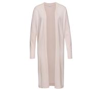 Cardigan LASCANA, Damen, Gr. 44/46, rosa (hellrosa), Feinstrick, Single Jersey, Obermaterial: 70% Viskose, 30% Polyamid, unifarben, modisch, figurumspielend knieumspielend, Langarm Rippstrickbündchen,