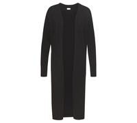 Cardigan LASCANA, Damen, Gr. 40/42, schwarz, Feinstrick, Single Jersey, Obermaterial: 70% Viskose, 30% Polyamid, unifarben, modisch, figurumspielend knieumspielend, Langarm Rippstrickbündchen, Strickj