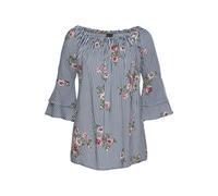 Carmenbluse LASCANA Gr. 50, blau (marine, weiß, gestreift) Damen Blusen (95182333-50) marine, weiß, gestreift